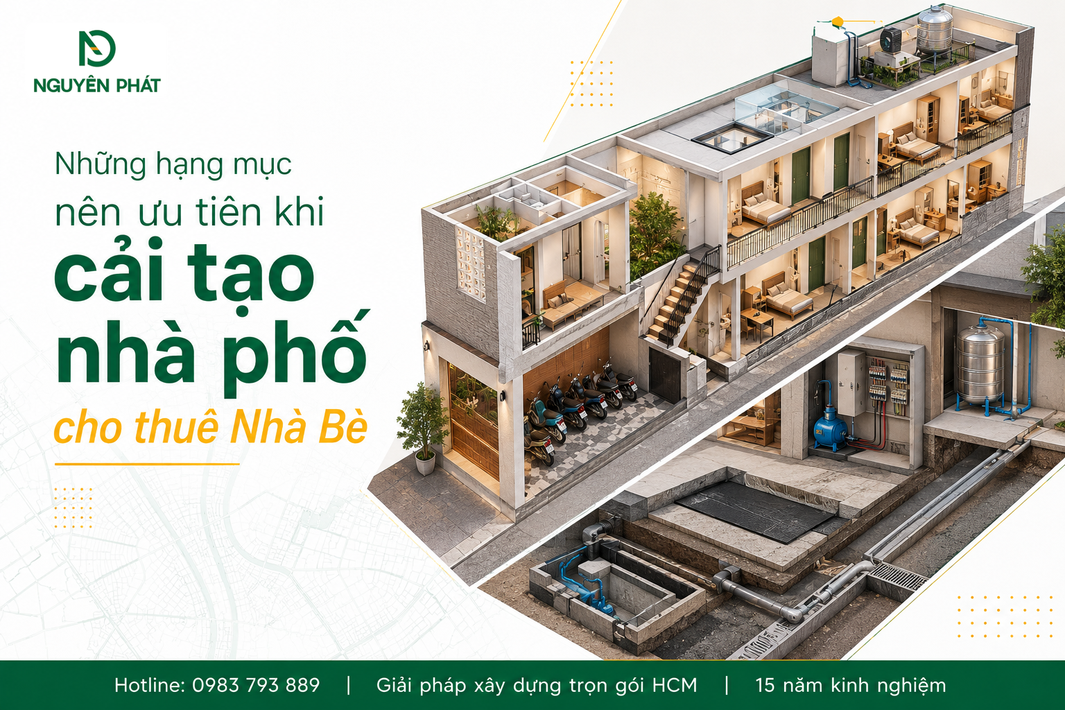Những hạng mục nên ưu tiên khi cải tạo nhà phố cho thuê Nhà Bè